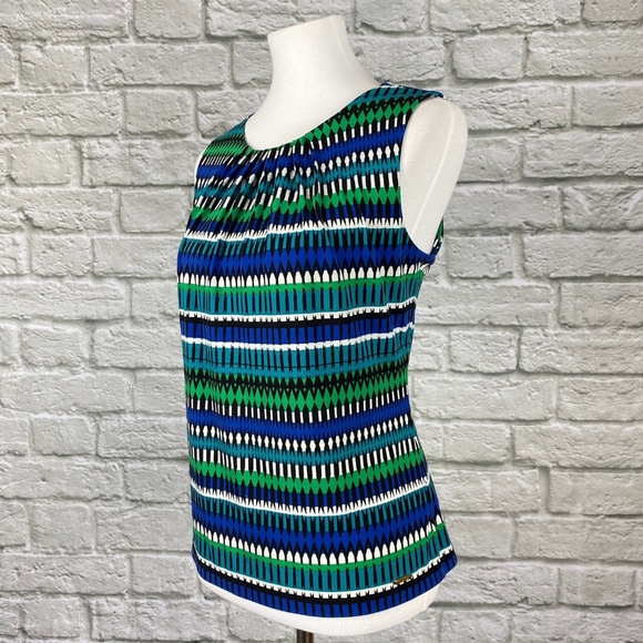 Calvin Klein Blue & Green Abstract Print Cami - Picture 2 of 5
